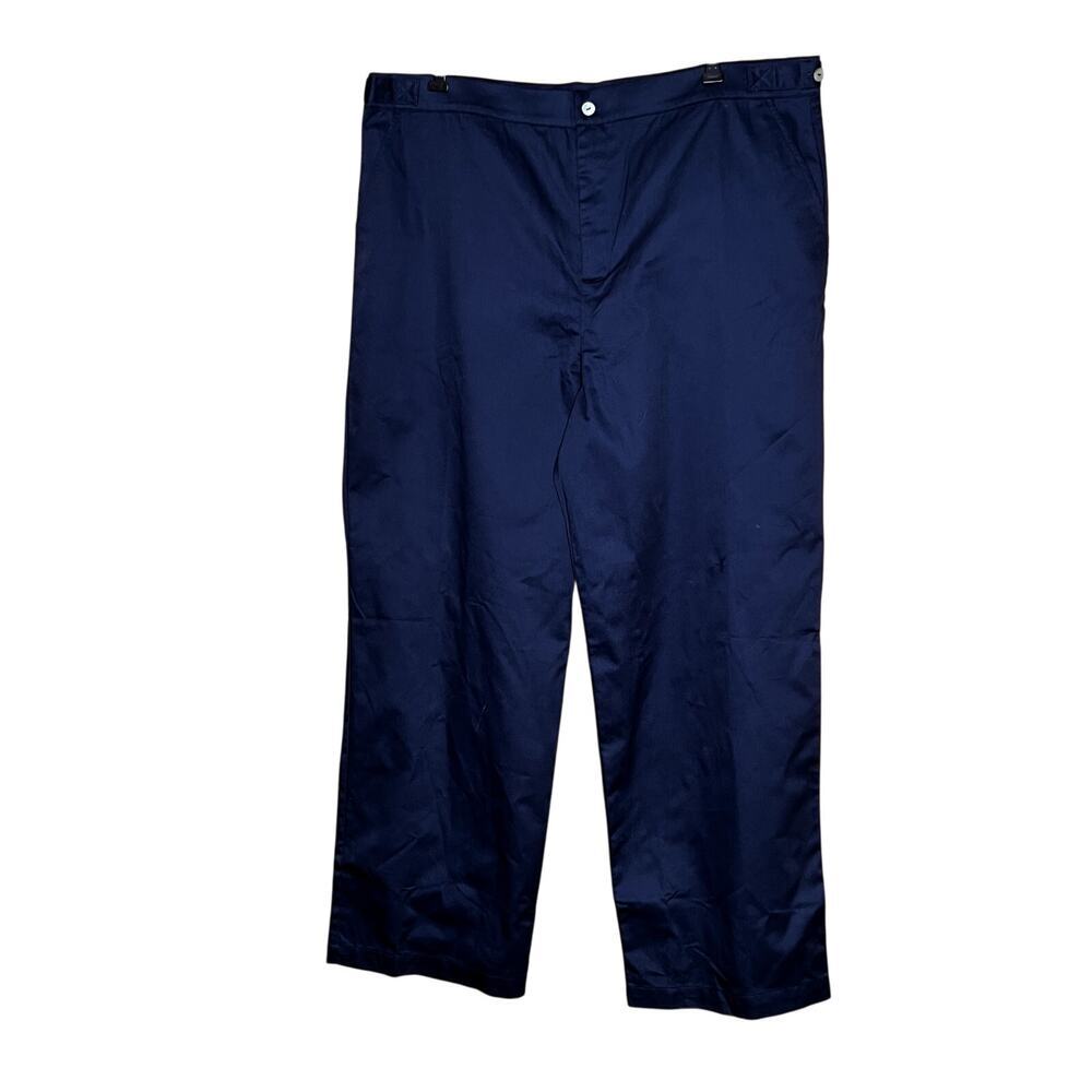 Donni womens pants size XXl navy adjustable waist wide leg high-waist dressy